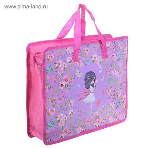 Папка-сумочка А4 детская на молнии, с ручками, со сплошным рисунком ...