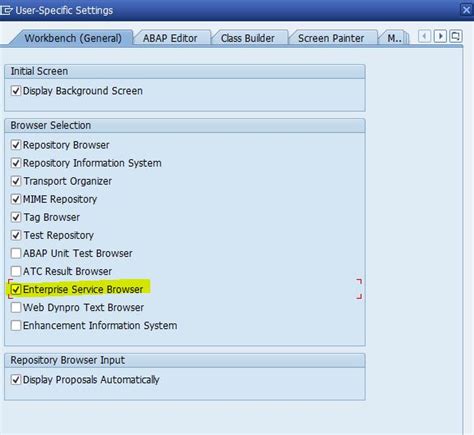 SAP ISU ABAP: Missing "Enterprise Service Browser" button SE80