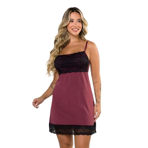 Camisola Renda Sem Bojo Feminina Lingerie Pijama Dormir Moda Intima Soltinha Noite Shopee Brasil