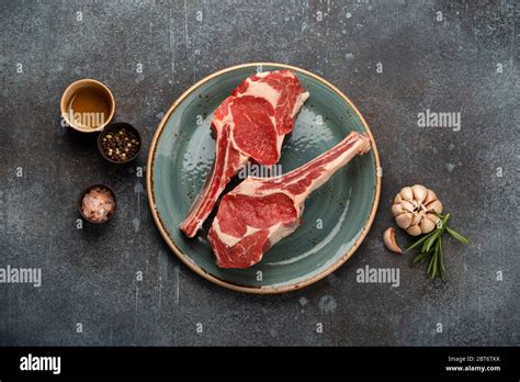 raw marbled meat steaks stock photo alamy