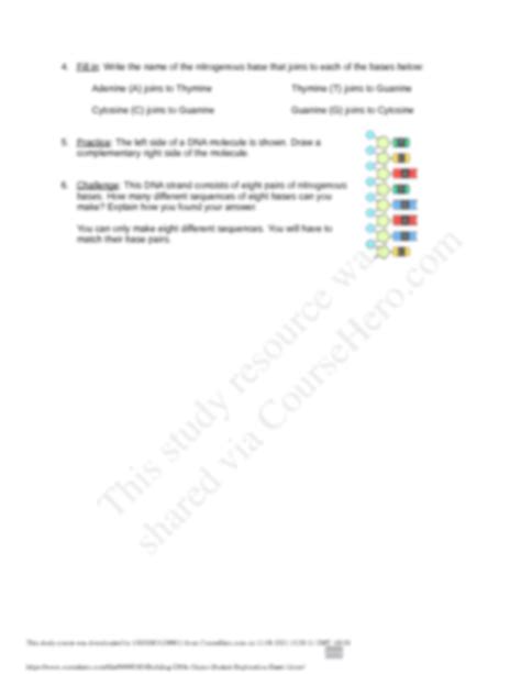 Gizmo Student Exploration Building Dna Answer Key 5