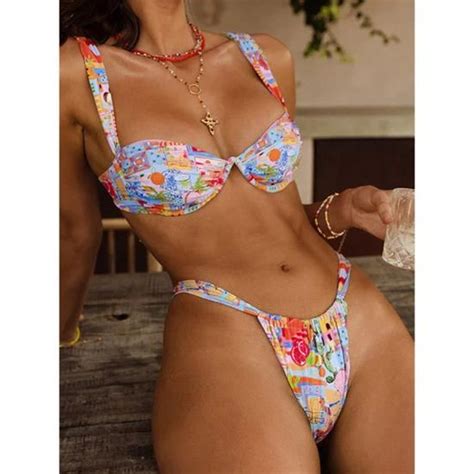 Bikini Swimsuit Maillot De Bain Sexy Pour Mod Le Floral Frfrr Ca R Cdiscount Pr T