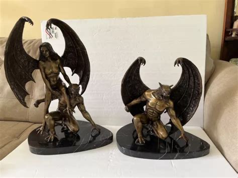 RARE NUDE MALE Winged Demon Lucifer Satan Devil Bronze Statue Sculpture Signed 943 21 PicClick UK