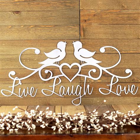 Live Laugh Love Metal Wall Art Birds Wall Decor Rustic Decor Lake