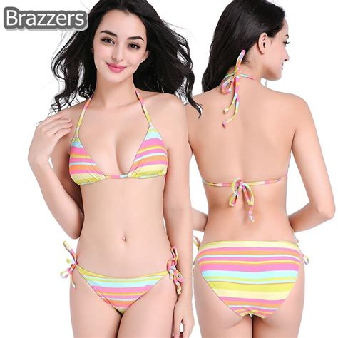 Jual Bra Swimsuit Set Bikini Pantai Tali Leher Segitiga Tanpa Kawat Celana Dalam Cd Segiempat