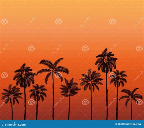 Afiche De La Puesta De Sol En La Playa Ilustraci N Del Vector