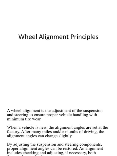 Wheel Alignment Principles | Download Free PDF | Vehicle Industry ...