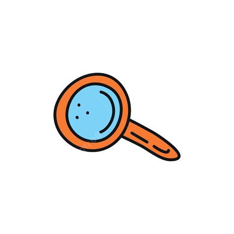 Doodle Magnifying Glass Icon Sign Simple Loupe Vector Sign Simple