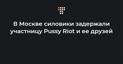 В Москве силовики задержали участницу Pussy Riot и ее друзей
