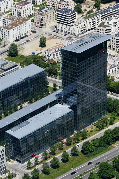 M Nchen Aus Der Vogelperspektive Skyline Tower Hochhaus Der Osram