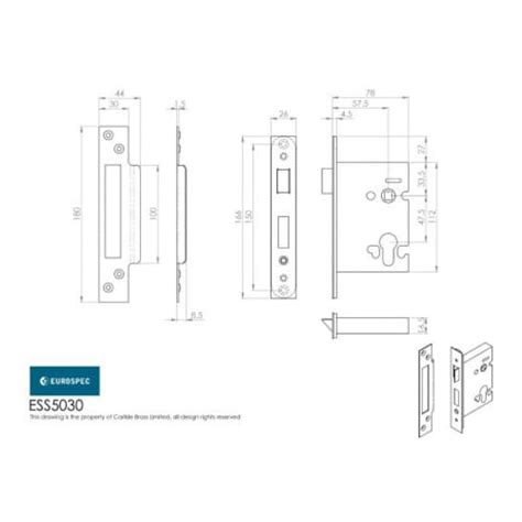 Carlisle Brass Easi T Euro Profile Sashlock 76mm Satin Stainless Steel