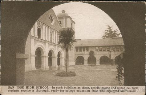 San Jose High School California Postcard