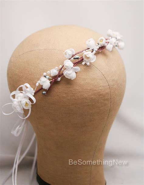 Wedding Flower Crown Vintage Floral Headband Boho Wedding Etsy