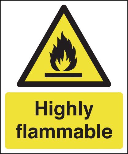 Highly Visible Uk Flammable Signs Super Fast Delivery Seton