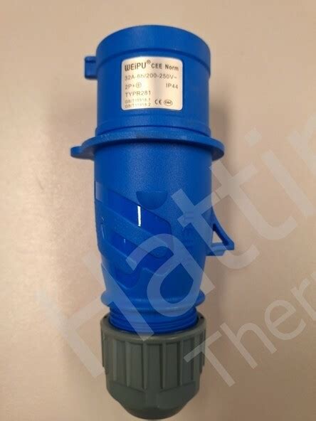 Industrial Socket Cee Weipu Type R281 32a 3 Pins Hattink Thermo Parts