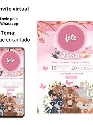 Convite Virtual Com Confirmação De Presença - Convite virtual com confirmação de presença tema bosque encantado ...