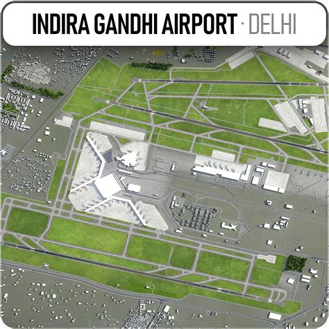 Indira Gandhi internationella flygplats 3D-modell $299 - .dae .dwg .dxf