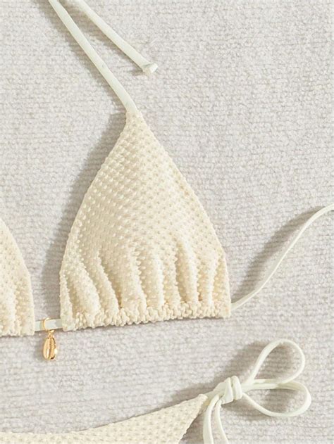 Womens Piece String Bikini Sets Backless Halter Wireless Bathing