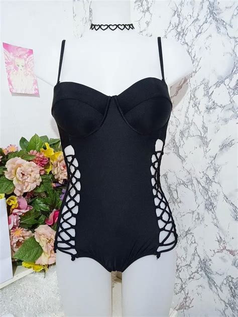 Sexy Black One Piece Bikini Women S Fashion Swimwear Bikinis Swimsuits On Carousell
