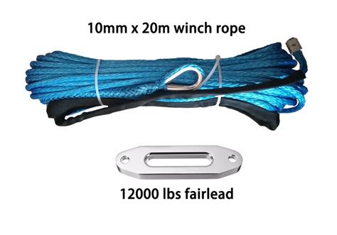 10mm X 20m Synthetic Winch Rope Line Cable Uhmwpe Fiber With 12000lbs