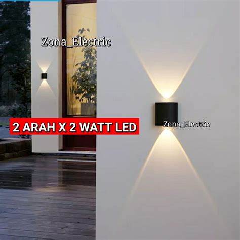 Jual LAMPU DINDING TAMAN LED 2 ARAH 2 WATT WALL LIGHT OUTDOOR