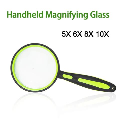 Handheld Magnifying Glass Rubber Handle Magnifier 50 60 75 100mm Lens Diameter For Antique Jade