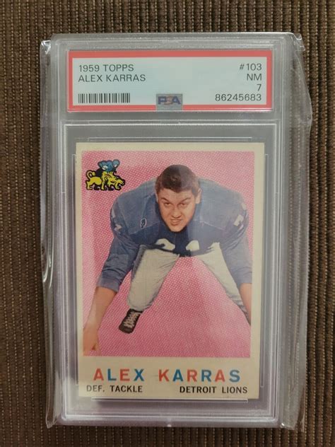 1959 TOPPS FOOTBALL 103 ALEX KARRAS PSA 7 NM DETROIT LIONS ROOKIE HOF