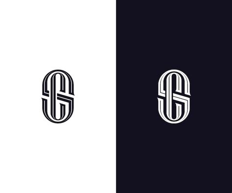 Sc logotipo monograma vintage ícone elegante e limpo conceito básico