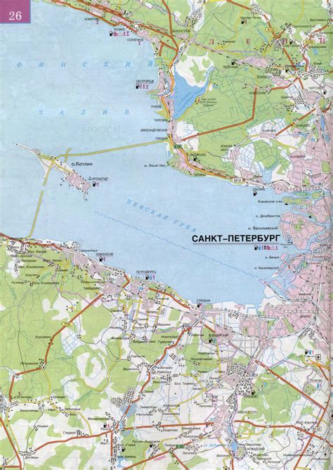 Карта окрестностей Санкт-Петербурга. Подробная карта дорог окрестностей ...