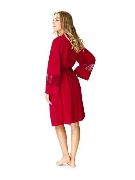 Mewa Lingerie Szlafrok Czerwony Casual Fit Modivo Pl