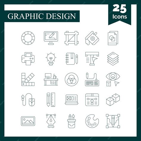 Premium Vector | Graphic Design icons set for website and mobile site