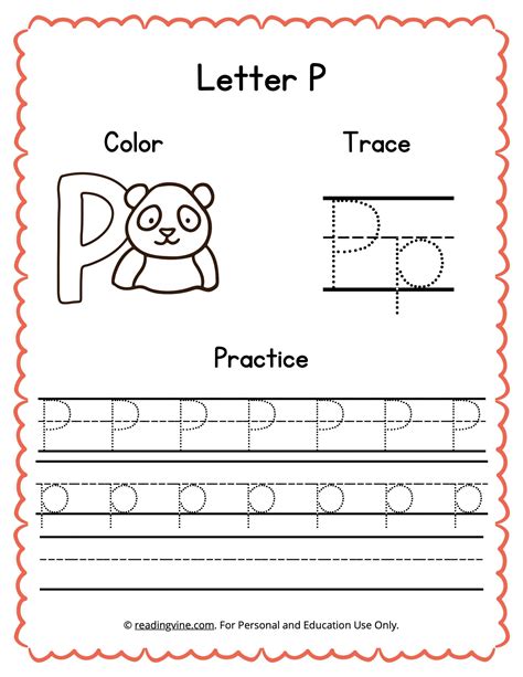 Tracing Letter P | Worksheets for Preschool