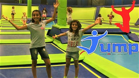 Indoor Trampoline Park Challenge Sisters Fun Video Youtube