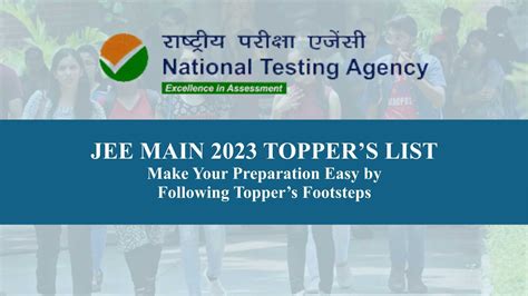 Jee Main 2023 Toppers List Make Your Preparation Easy By Following