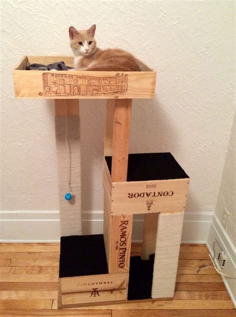 15 Ways To Diy With Wine Crates Cat Tree Crates And Wine