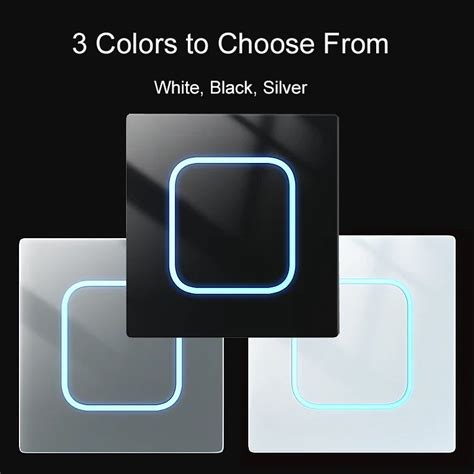 Wallpad 1 2 3 4 Gang Wall Light Switch 1 Way 2 Way Black Glass Impulse ...