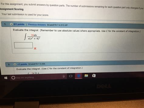 Solved Evaluate The Integral Remember To Use Absolute Chegg