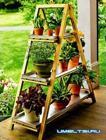 Полка лесенка для цветов - 97 фото