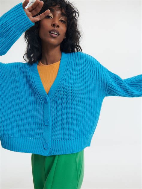 Fluffy Cardigan Color Aqua Reserved 9206b 56x