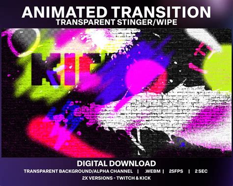 Graffiti Animated Twitch Transition Spray Paint Stream Wipe Fluro