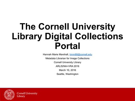 The Cornell University Library Digital Collections Portal | PPT