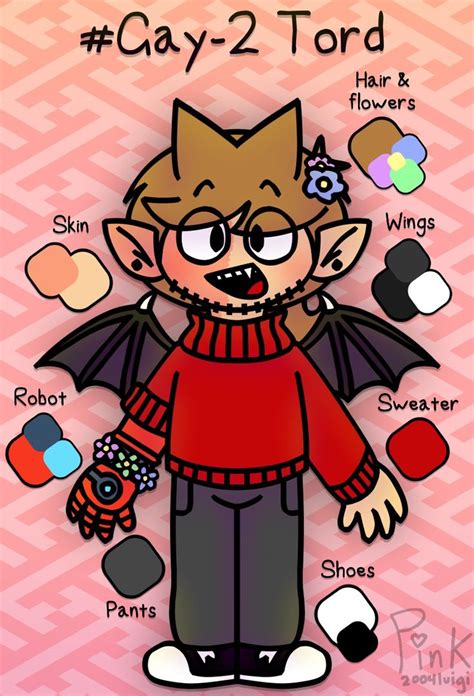 Eddsworld Reference Gay 2 Tord Flowers In Hair Wings Pink