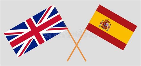 Bandera Española Y BritÁnica Stock De Ilustración Ilustración De