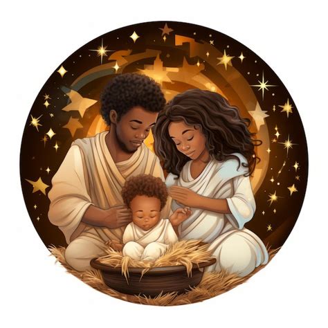 African American Christmas Clipart Celebrating the Nativity Scene ...