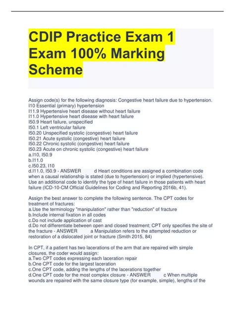 CDIP Practice Exam 1 Exam 100% Marking Scheme - CDIP Practice - Stuvia US