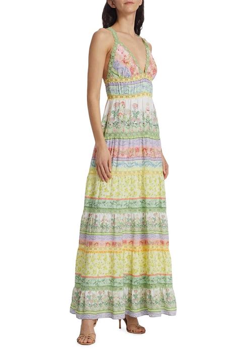 Karolina Floral Maxi Dress Alice Olivia Tsigaloglou Collection