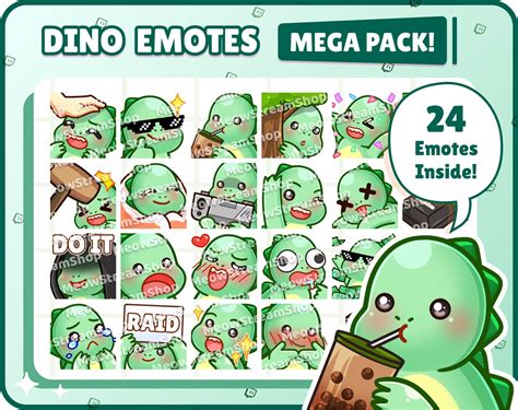 Twitch Emote / Cute Dino Mega Pack 1 Emotes 24 Emotes Ready - Etsy ...