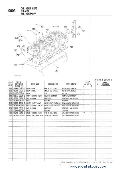 Kubota V T E B Acp Illustrated Parts List