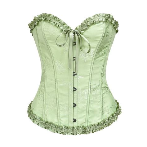 Uayotse Women Satin Lace Sexy Bustier Corsets Basque Lace Up Lingerie Green M Walmart