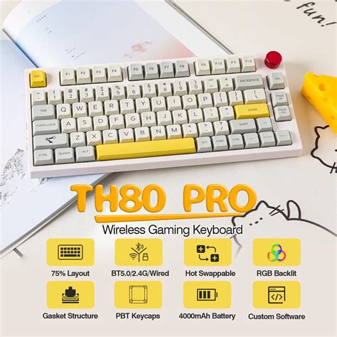 Epomaker Th Pro Hot Swap Rgb Ghz Bluetooth Teclado Para Juegos Con Cable Con